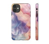 Soft Pastel Abstract Waves - Glossy Tough Case - Compatible with iPhone 11 Purple