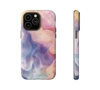 Soft Pastel Abstract Waves - Glossy Tough Case - Compatible with iPhone 14 Pro Max Purple