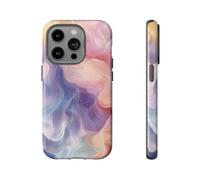 Soft Pastel Abstract Waves - Glossy Tough Case - Compatible with iPhone 14 Pro Purple