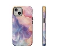 Soft Pastel Abstract Waves - Glossy Tough Case - Compatible with iPhone 14 Purple