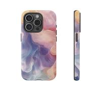 Soft Pastel Abstract Waves - Glossy Tough Case - Compatible with iPhone 15 Pro Purple