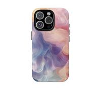 Soft Pastel Abstract Waves - Glossy Tough Case - Compatible with iPhone 16 Pro Purple