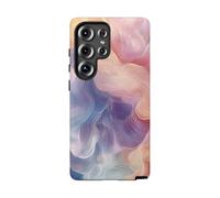 Soft Pastel Abstract Waves - Glossy Tough Case - Compatible with Samsung Galaxy S25 Ultra Purple