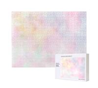Soft Pastel Bright Colored Calm Abstract The Arts,500 Pieces Wooden Jigsaw Family Game Jigsaw Puzzles for Adults Teens Home Decor