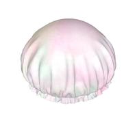 Soft Pastel Bright Colored Calm Abstract The Arts,Shower Cap Nightcap Double Layer Waterproof Elastic Bath Cap Reusable Hair Cap