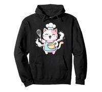 Soft Pastel Chef Cat Baking Whisk Bowl Cute Baker Pullover Hoodie