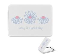 Soft Pastel Flower Make Up Mirror, 1X/2X Rectangular Mini Mirror, Pu Leather Portable Travel Small Mirrors, Handbag Essentials Mini Mirrors, Teenage Girls Gifts, Birthday Gifts for Girls