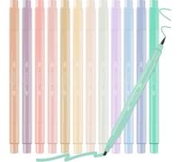 Soft Pastel Highlighters, Assorted Colors Pastel Highlighter with Soft Chisel Tip Bible Highlighters Marker Pens No Bleed for Journaling Notes School Office Supplies(12 PCS)