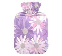Soft Pastel Lavender Flower Travel hot Water Bottle with Soft Cover, 2L Warm Water Bottle for Bed for ( Scenario), Hot and Cold Therapies, Bolsa de agua Caliente para el Dolor