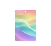 Soft Pastel Rainbow Gradient Subtle Wavy Car Air Fresheners 4 Pcs Hanging Scented Cards Fragrance Scented Cards For Car Aromatherapy Tablets