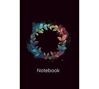 Soft Pastel Wreath Notebook: Minimal Black Cover Journal | 6 x 9 Lined | 100 Pages