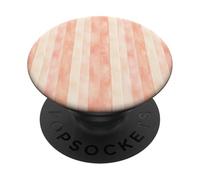 Soft Peach Watercolor Vertical Stripes Aesthetic PopSockets Adhesive PopGrip