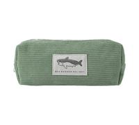Soft Pencil Case - Corduroy Shark Stationery Pouch, Cute Embroidered Design, Multifunctional Storage Bag | Creative Portable Animal Pencil Bag For Kids, School Travel, Office Supplies, Green