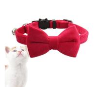 Soft Pet Collar, Bell Charm Dog Cat Neckband, 11.02x0.39 Inches Adjustable Fit Strap with Secure Buckle, Comfort Accessory Gear, Cute Decorative Style Wear, Travel Use for Walking