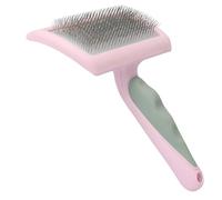 Soft Pet Grooming Brush - Dog Hair Brush, Puppy Grooming Tool | Ergonomic Handle Cat Comb, Pet Comb with Curved Teeth, Floating Hair Removal for Cats and Dogs, Light Red, Green, Purple, 7.09x4.61x0.94