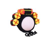 Soft Pet Hat Headwear with Adjustable Straps Funny Wig Hair Rollers Elastic Knitted Lace-up Strap Anti-Slip Adorable Curly Cat Party Cosplay Headdress Yellow S