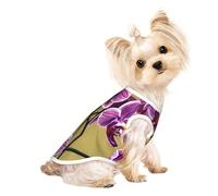 Soft Pet T-Shirt Cute Beautiful Orchids Print Tank Top, Cotton Tees Tank Vest for Small Puppy, Cat & Dog