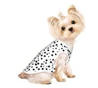 Soft Pet T-Shirt Cute Black White Polka Dot Print Tank Top, Cotton Tees Tank Vest for Small Puppy, Cat & Dog