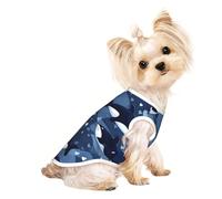 Soft Pet T-Shirt Cute Blue Killer Whale Print Tank Top, Cotton Tees Tank Vest for Small Puppy, Cat & Dog