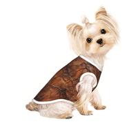 Soft Pet T-Shirt Cute Brown Reptile Scale Print Tank Top, Cotton Tees Tank Vest for Small Puppy, Cat & Dog