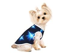 Soft Pet T-Shirt Cute Cartoon Blue Star Print Tank Top, Cotton Tees Tank Vest for Small Puppy, Cat & Dog