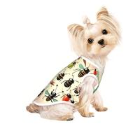Soft Pet T-Shirt Cute Cartoon Small Insects Print Tank Top, Cotton Tees Tank Vest for Small Puppy, Cat & Dog