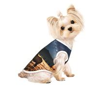 Soft Pet T-Shirt Cute Elk in The Meadow Print Tank Top, Cotton Tees Tank Vest for Small Puppy, Cat & Dog
