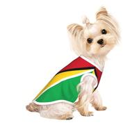 Soft Pet T-Shirt Cute Flag of Guyana Print Tank Top, Cotton Tees Tank Vest for Small Puppy, Cat & Dog