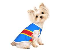 Soft Pet T-Shirt Cute Flag of The Congo Print Tank Top, Cotton Tees Tank Vest for Small Puppy, Cat & Dog