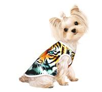 Soft Pet T-Shirt Cute Little Fat Tiger Head Print Tank Top, Cotton Tees Tank Vest for Small Puppy, Cat & Dog