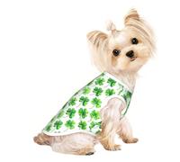 Soft Pet T-Shirt Cute Luck Four-Leaf Clover Print Tank Top, Cotton Tees Tank Vest for Small Puppy, Cat & Dog