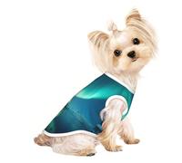 Soft Pet T-Shirt Cute Majestic Aurora Pattern Print Tank Top, Cotton Tees Tank Vest for Small Puppy, Cat & Dog