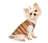 Soft Pet T-Shirt Cute Natural Wood Texture Print Tank Top, Cotton Tees Tank Vest for Small Puppy, Cat & Dog