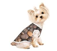 Soft Pet T-Shirt Cute Pebbles in The Beach Print Tank Top, Cotton Tees Tank Vest for Small Puppy, Cat & Dog