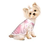 Soft Pet T-Shirt Cute Pink Cherry Blossom Stairs Print Tank Top, Cotton Tees Tank Vest for Small Puppy, Cat & Dog