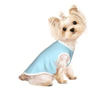 Soft Pet T-Shirt Cute Solid Fresh Blue Print Tank Top, Cotton Tees Tank Vest for Small Puppy, Cat & Dog