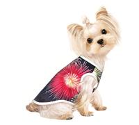 Soft Pet T-Shirt Cute Splendid Fireworks Print Tank Top, Cotton Tees Tank Vest for Small Puppy, Cat & Dog