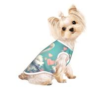 Soft Pet T-Shirt Cute The swan in Love Print Tank Top, Cotton Tees Tank Vest for Small Puppy, Cat & Dog