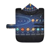 Soft Pet Towel Coat for Dogs Cats, Bath Robe Absorbent Bathrobewith Hood Adjustable Collar & Belly Strap, S Solar System Planets Set The Sun and Eight Planets Orbits on Dark