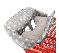 Soft Pillow Attached Waterproof 2-in-1 Baby Grocery Cart Seat Cover and High Chair Cover - Grey Arrow