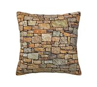 Soft Pillowcase Brick Yellow Stone Cushion Cover Polyester Square Pillow Cover for Bed Sofa Garden Decor 45x45cm