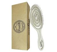 Soft Pin Flex Hair Brush by RustiK, Grey, Organic Detangling Wet Brush, Eco Friendly, Anti Static, Paddle Brush, Bio Plastic, Wheat Straw.