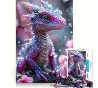 Soft Pink Baby Dragon Jigsaw Puzzles for Teenagers 1000 Piece Thought Toy Calm Escape Precise Edge Amazing Present (38x26cm)