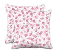 Soft Pink Cherry Blossoms Decorative Cushions Covers, Pale Pink Flower Spring Sofa Seat Throw Pillow Covers 50cm X 50cm, 20X20 Inch Pillowcases for Bedroom, Gifts for Girls Gifts Couples, Set of 2