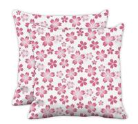 Soft Pink Cherry Blossoms Soft Cushion Cover, Pale Pink Flower Spring Sofa Throw Pillow Cover 45cm X 45cm, 18X18 Inch Pillow Case for Bedroom, Gifts for Women Teen Girl Gifts, Set of 2
