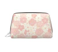 Soft Pink Floral Blur Print Portable Makeup Bag for Women,Travel Wash Bag, Can Hold Makeup Brushes and Toiletries