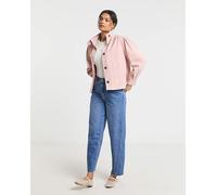 Soft Pink Funnel Neck Suedette Jacket Soft Pink 10