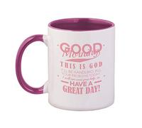 Soft Pink Good Morning This Is God I'Ll Be Your Problems Today I Will Not Need Your Help To Have A Great Day! Ceramic Cup Colored Mug - Pink