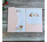 Soft Pink Invitation Pocket Envelopes For Wedding Celebration Bridal Shower Birthday 20 sets (nude pink)