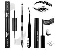 Soft Pink Lash Bond & Seal Kit - 4-in-1 Waterproof DIY Lash Tool Set with Dual-Ended Wand, Gentle Remover, Tweezer Comb & Spiral Brush, Travel-Friendly, Long-Lasting, Sensitive Eye Safe (Black-4PCS)